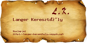 Langer Keresztély névjegykártya